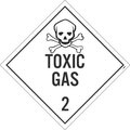 Nmc Toxic Gas 2 Dot Placard Sign, Pk100, Material: Pressure Sensitive Removable Vinyl .0045 DL133PR100
